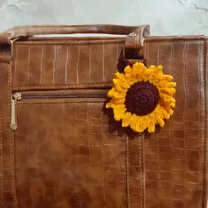 Sunflower Crochet Bag charm