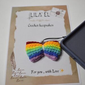 Bow rainbow phone charm